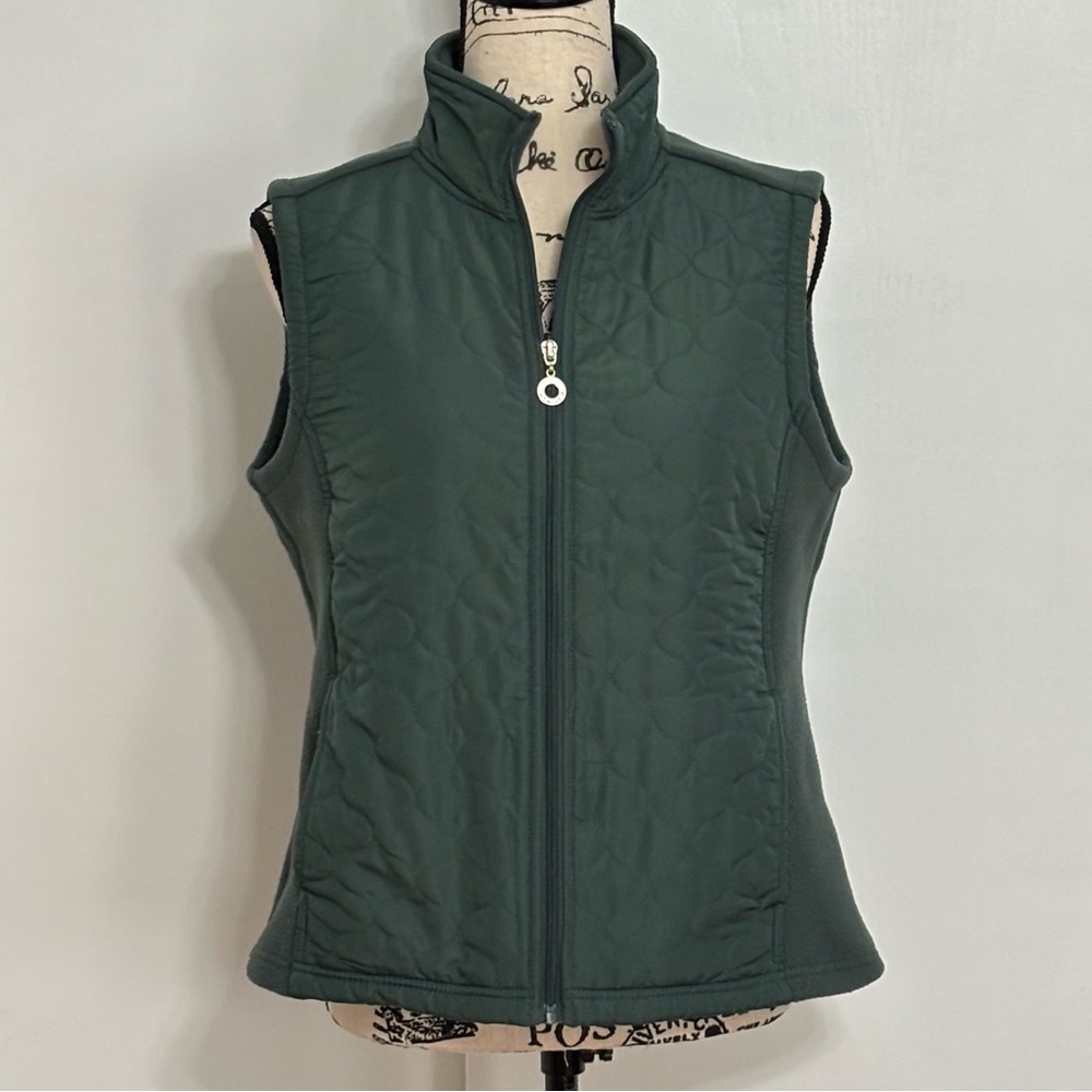 E-Studio Women's Quilted Vest - Green size M